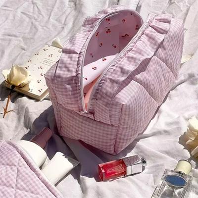 Lace Women Cosmetic Bag Zipper Wash Bag Makeup Organizer Pencil Case Large Capacity Lipstick Storage Bag Travel Toiletry Pouch