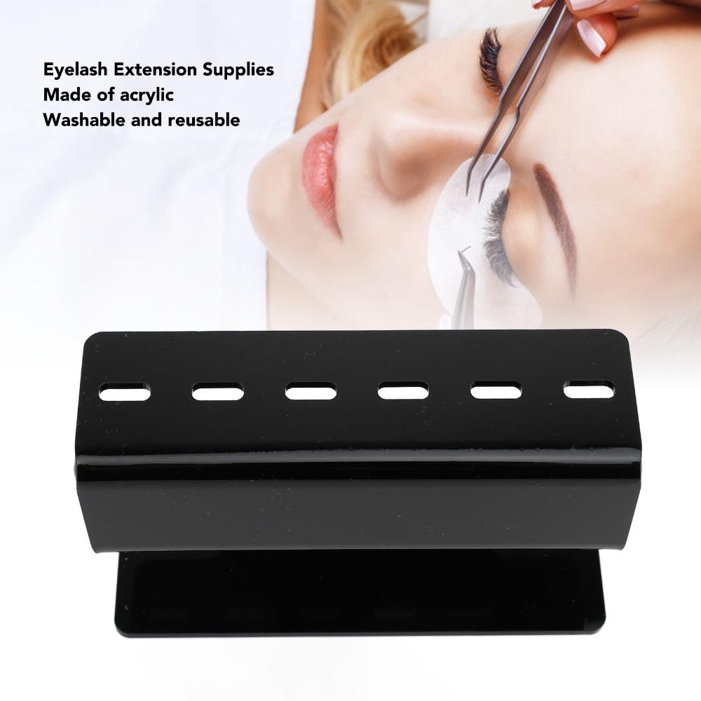 13*7.8cm Acrylic Tweezers Holder Stainless Steel Tweezers Display Stand Beauty Makeup Use