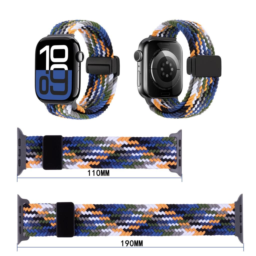 Watch Band For Apple Watch Series 10 Ultra 9 8 7 SE 6 5 4 3 2 1 46mm 49mm 45mm 44mm 42mm , Magnetic Clasp Nylon Adjustable Strap