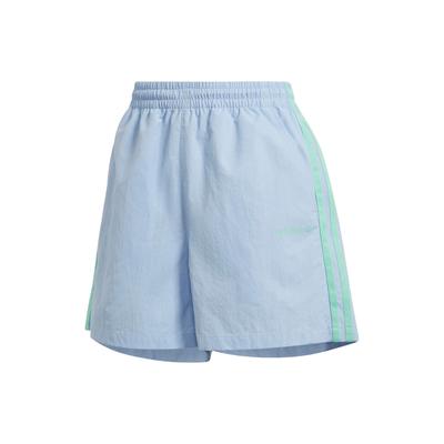 Originals Trefoil Logo Striped Elastic Waist Regular Fit Shorts Women Bottoms Light-Pink Blue IT8164