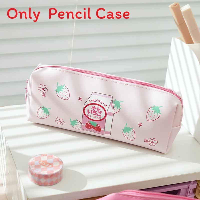 Girls Leather Pencil Case With Large Capacity For School And Travel Storage