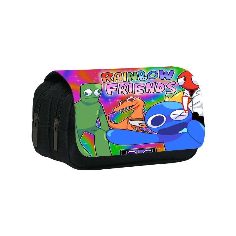 Rainbow Friends Double Layer Pencil Case With Large Capacity For Students And Kids