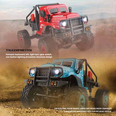 Coche RC Mini Wltoys 1/18 184020 2.4G Con Luces LED 4WD Vehículo Rastreador Eléctrico Todoterreno Camión de Control Remoto Juguete para Niños
