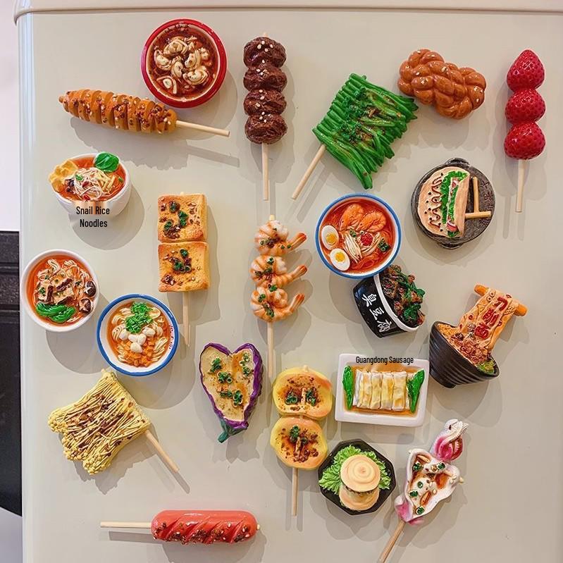 3D Creative Food Snack Message Fridge Magnet Sticker Set