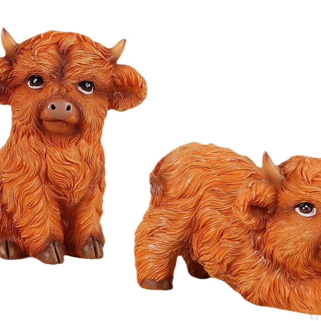 2 Pieces Figurines Decorative Statues Collection Cute Creative Tabletop Ornaments for Cabinet