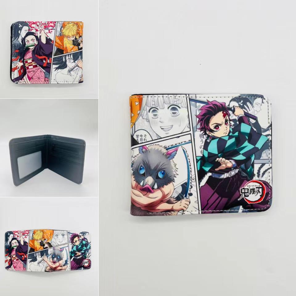 Japan cartoon comics Demon Slayer Short Fold Wallet Cartoon Coin Purse Suitable for Students 0006