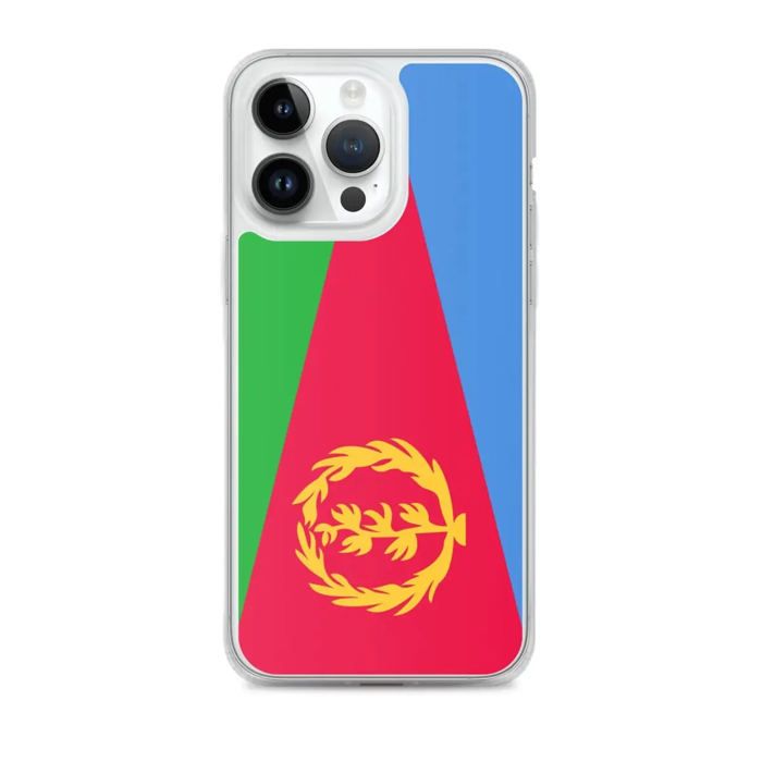 Coque iPhone - Drapeau Érythrée - iPhone 14 Pro Max - Souple - Multicolore - Verticale