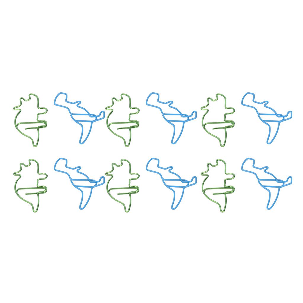 100 Stück Geformte Büroklammern Nilpferd Dinosaurierform Metall Niedlicher Stil Leicht Tragbar Büroklammern für Dokumente