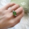 GICA GEMA 100% 925 Sterling Silver 10*12mm Heart Green Zircons Gemstone Rings For Women Sparkling Party Fine Jewelry