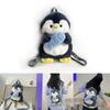 Cartoon Penguin Plush Backpack For Girls With Soft Faux Fur And Zip Closure