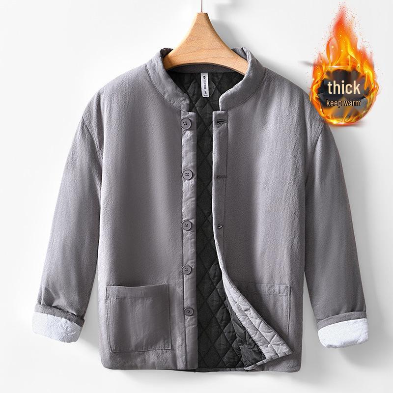 Retro Casual Men's Stand Collar Warm Cotton Jacket