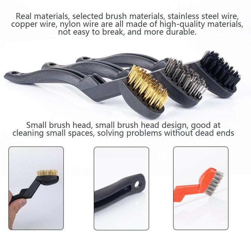 Wire Brush Set Curved Handle Brush Set For Cleaning Welding Slag And Rust Removal Industrial Scrubbing Brush