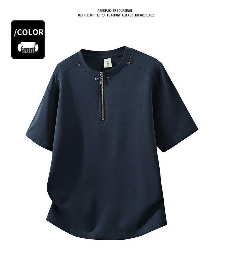 Men's 2026 Summer Ice Silk Quick-Dry Short-Sleeve T-shirt – Round Neck Polo Style
