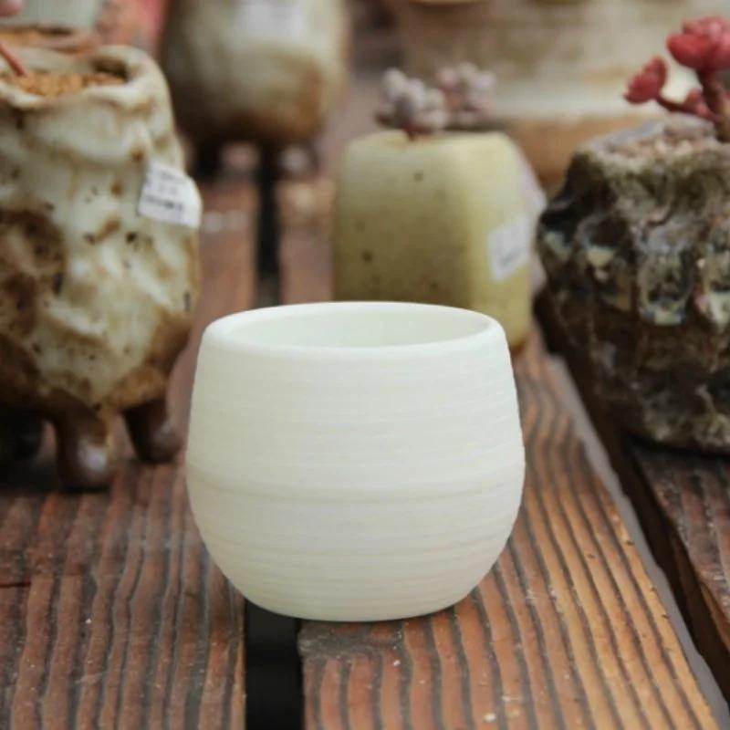 2Pcs Stone Pill Pot Reticulate Grass Pots Fleshy Plant Desktop Flower Pot Mini Flower Pot Plant Pots Random Color