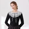 Women Girls Mesh Embroidery Shoulder Wrap Detachable Fake Collar Shawl Cape Decorative Collar Shirt Sweater Lapel Capelet