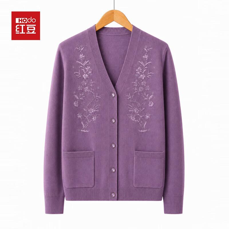 Hodo Women's Floral V-Neck Knit Cardigan