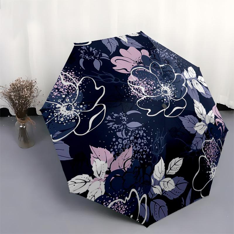 1pc Floral Pattern Design Umbrella with Plastic Handle,Suitable for All Seasons Umbrellaptys26050