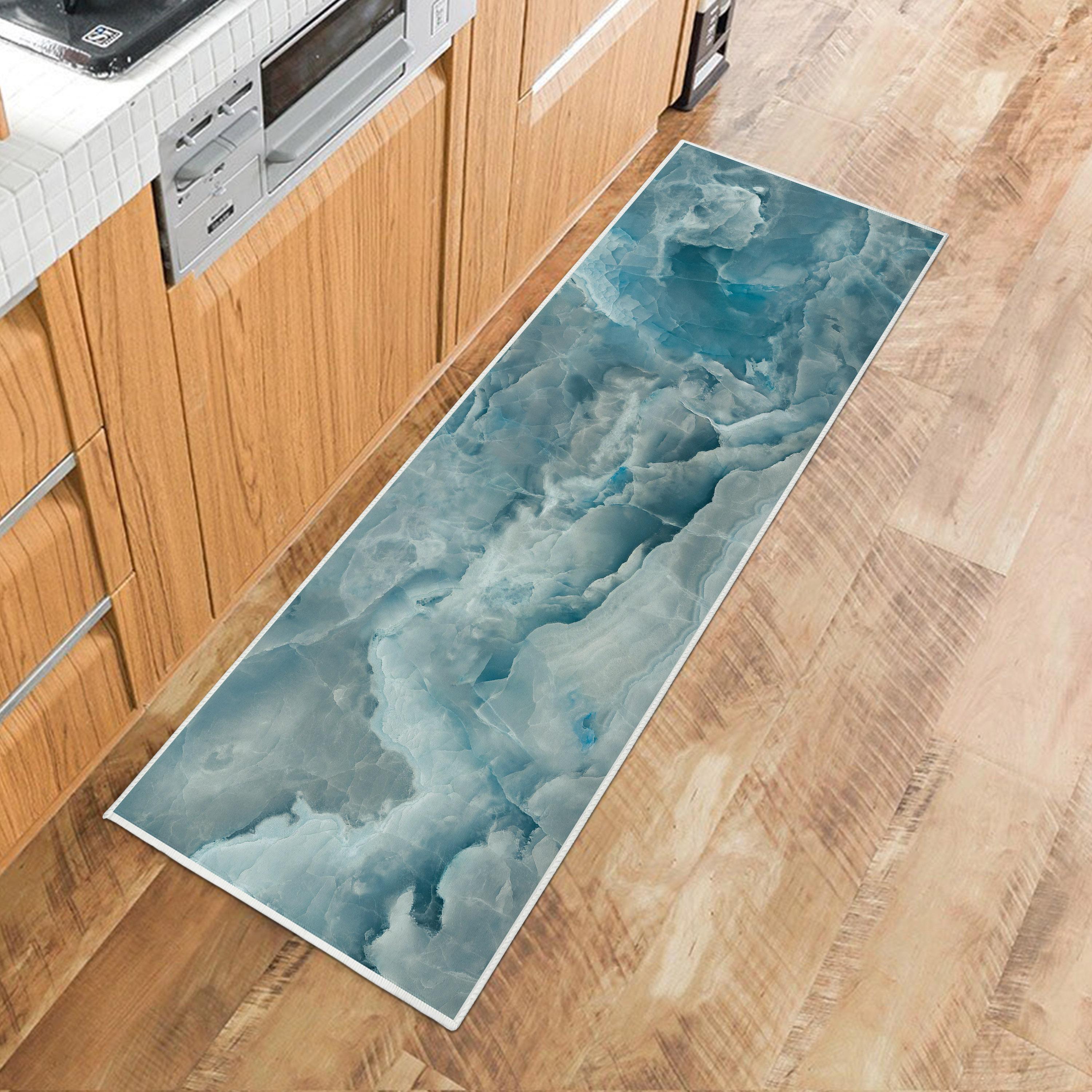 

1 шт. Розкішний абсорбуючий і нековзкий кухонний килимок із мармуровим принтом. М’який потовщений кухонний килимок. Водонепроникний, протиковзкий, маслостійкий килимок. 60x180cm