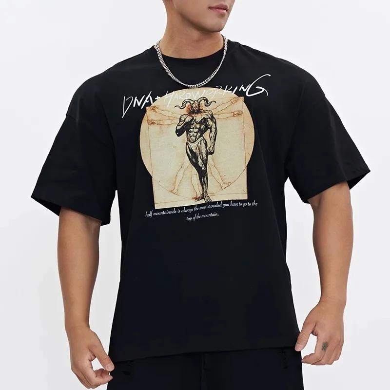 Trendy Fitness CBUM Short Sleeved Men's Summer Loose Large Cotton GYM T-shirt Trendy Half Sleeves