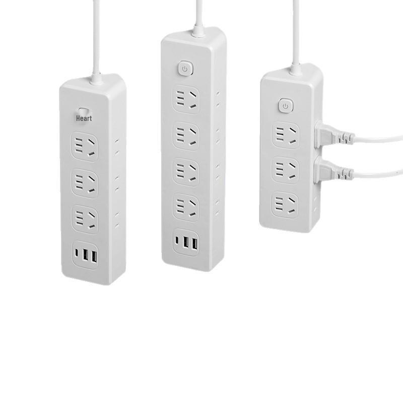 Multi-Port Triangular Power Strip with USB & Cord for Dorms