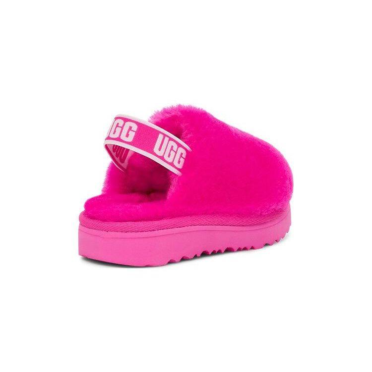UGG Kids  Sheepskin Round Toe Elastic Band Sandals Kids Sandals Rose-Red 1123633T-RCR