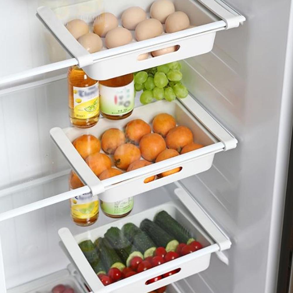 Refrigerator Egg Fruit Storage Box Hanging Kitchen Organizer Drawer Type Food Crisper Kitchen Accessories Fridge Organizer Shelf