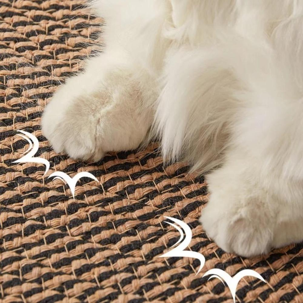 60CM/80CM/100CM Cat Scratcher Mat Natural Jute Scratching Pad, Reversible Cooling Sleeping Mat, For Indoor Cats Resting