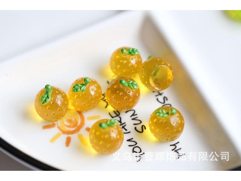 3D Transparent Fruit Resin Jewelry: Peach, Avocado & Strawberry Hair Tie Accessories for Kids
