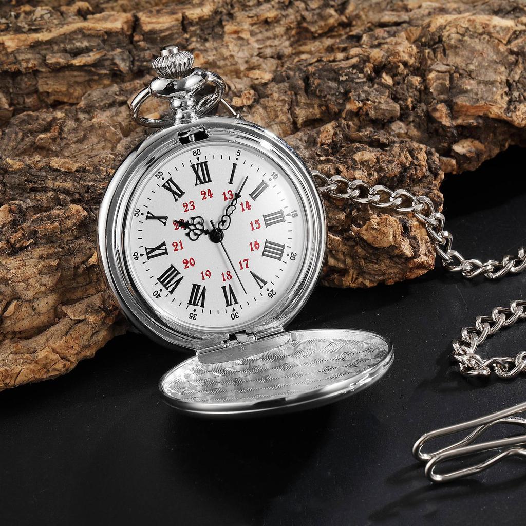 Fashion Gift Flip Quartz Pocket Watch Gifts for Son Children Neck Wearing Locket Charm Dial Gifts