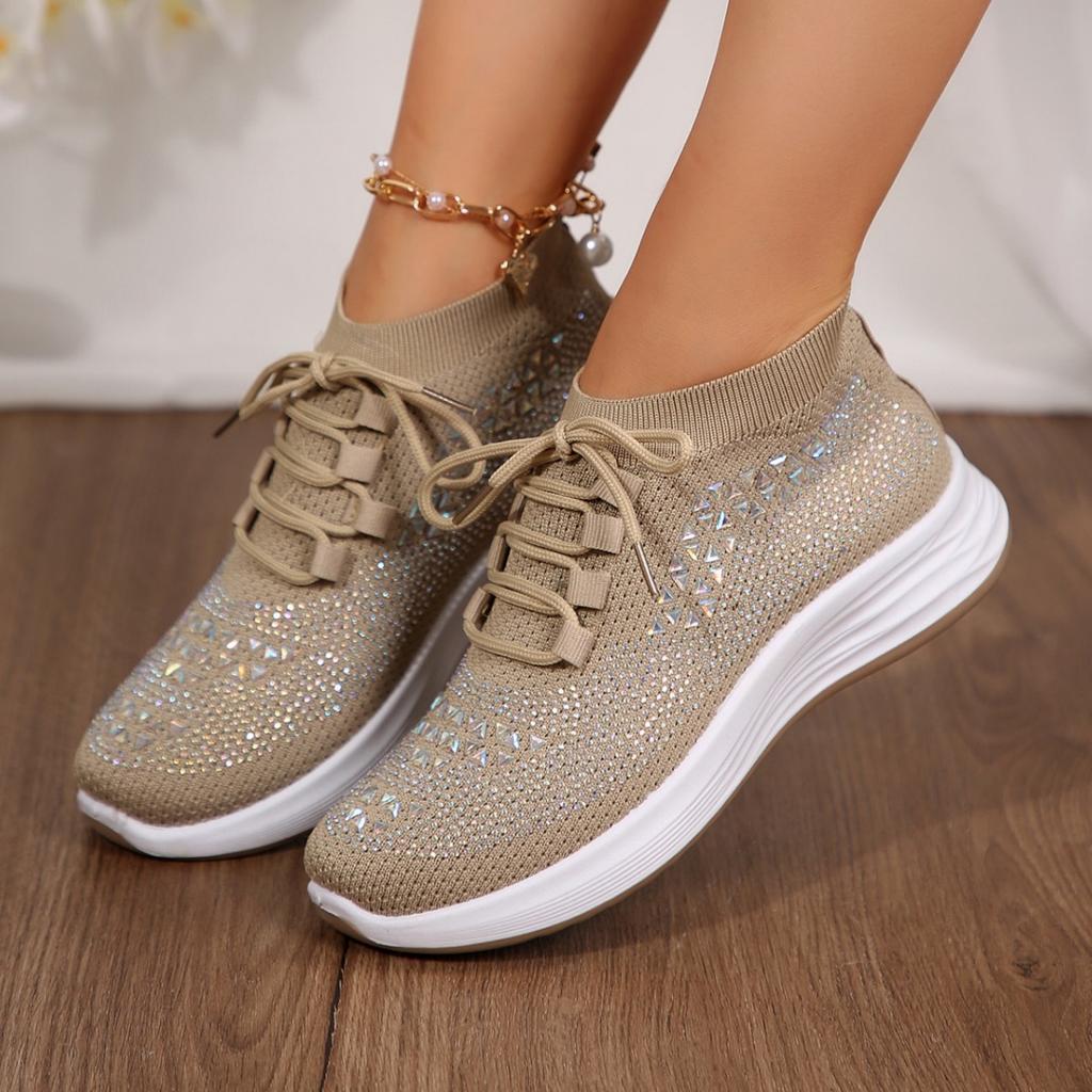 Hot diamond sports shoes women's new mesh fly-woven shoes breathable foreign trade shoes women's casual women's shoes running shoes