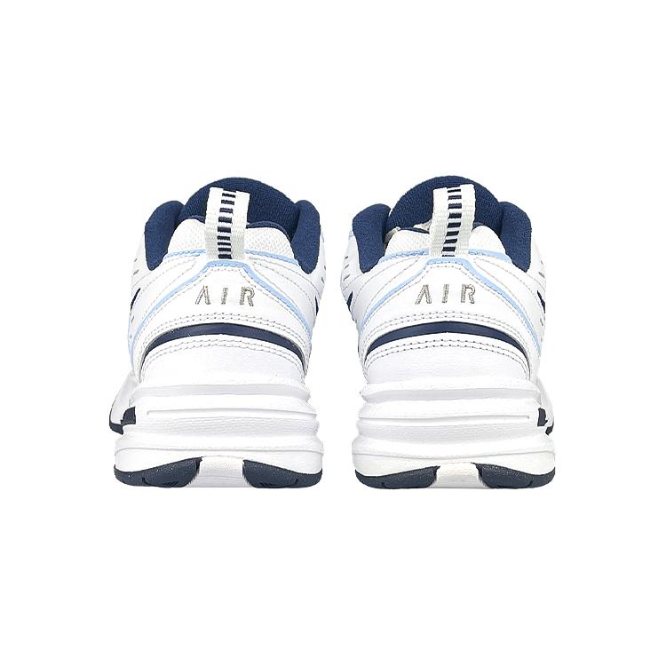 Nike Air Monarch 4 White Navy Abrasion Resistant Low Top Chunky Sneakers Unisex White Blue 415445-102(Team47-M4)