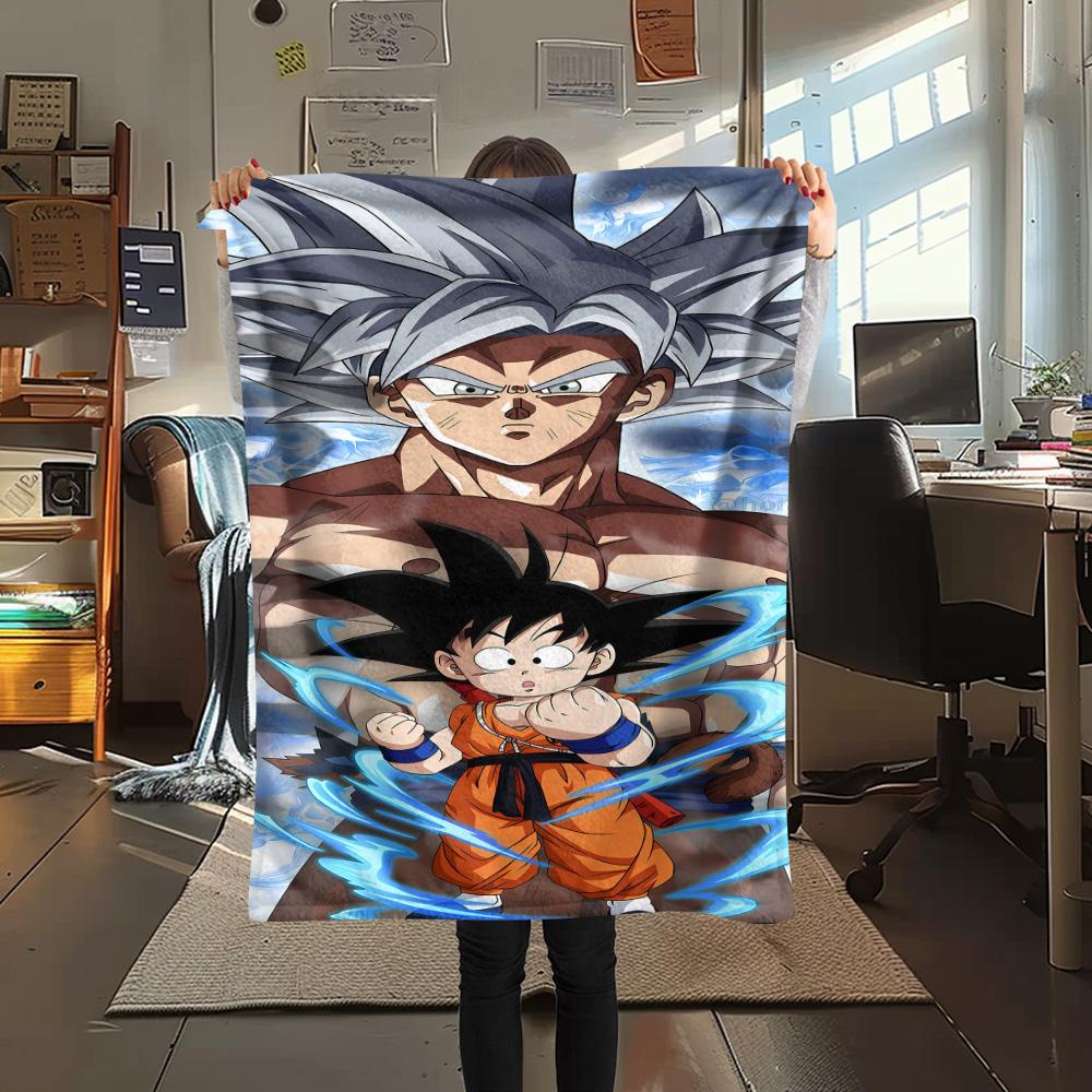 1PC Dragon Ball Super Patterned Flannel Blanket Suitable For All Seasons For Home Decor Warmth And Comfort Gifts Holiday Present