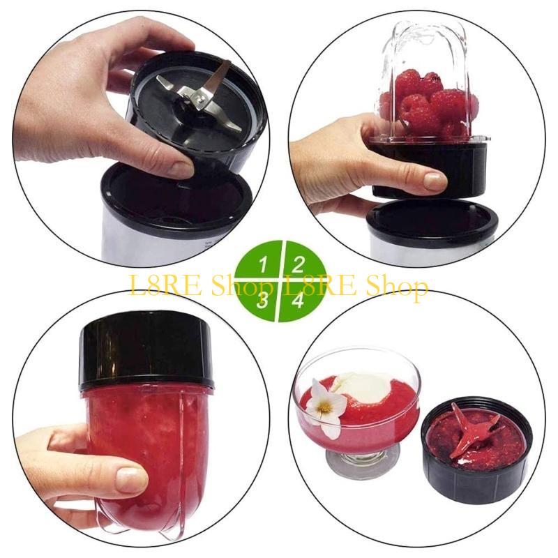 L8RE 16Oz Plastic Cups Replacement Parts Mixer Blade Juicer Cups for Magic 250W MB1001 Series Juicer