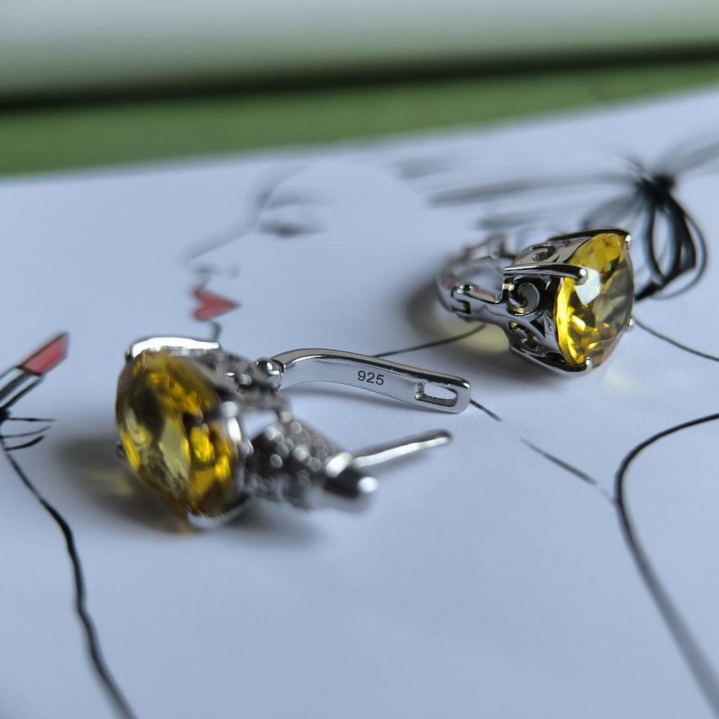 Silver Earrings with Citrine Nano 8.005ct (2190011)