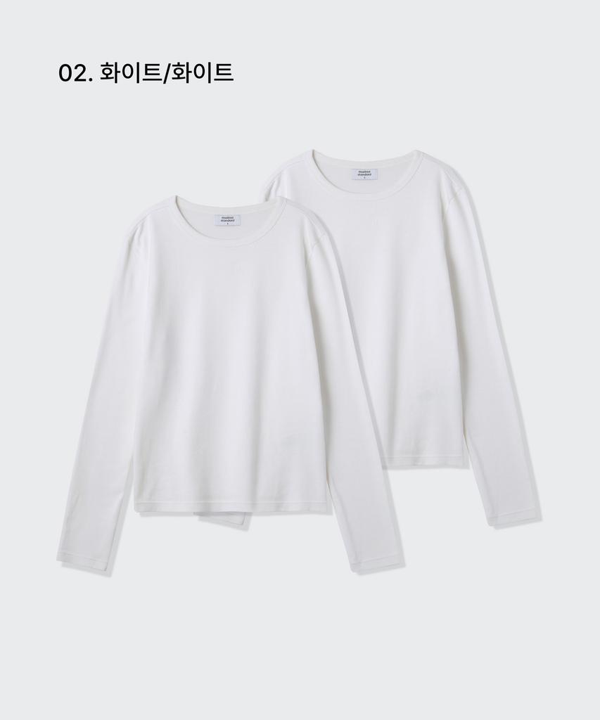 MUSINSA STANDARD WOMAN Women'S Slim Crew Neck Long Sleeve T-Shirt 2-Pack