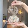 Rhinestone Hair Clip for Woman Elegant Korean Mesh Flower Shark Clip Girl Ponytail Clip Hair Clamp