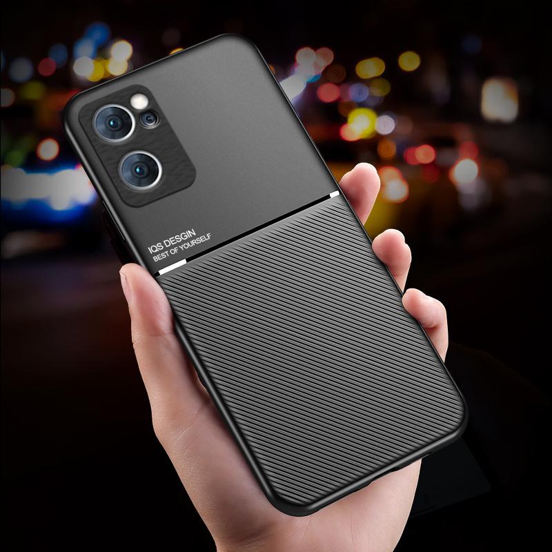 For OPPO Find X5 Lite 5G Case Silicone Magnetic Holder Plate Phone Cases For FindX5 Lite X5lite 2022 Soft Leather Back Cover