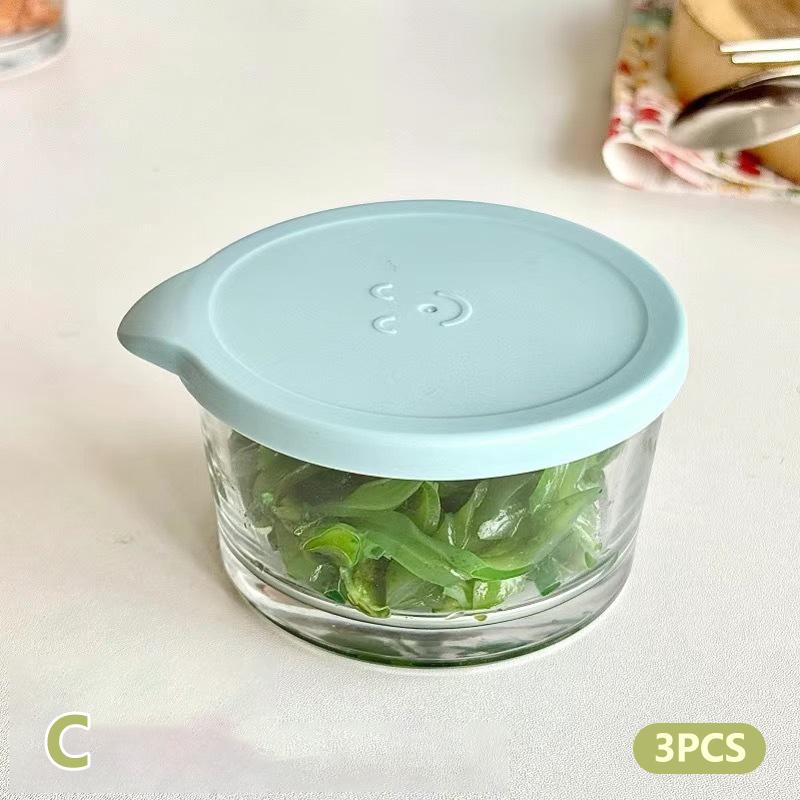 1/3PCS 200ML Glass Storage Jars Transparent Thicken Glass Storage Containers Multifunction Fresh-keeping Jars Outdoor Tableware
