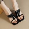 New Summer Stiletto Sandals for Women Fashion Square Toe Hollowed-out Line with Anti-slip Wear-resistant High Heels