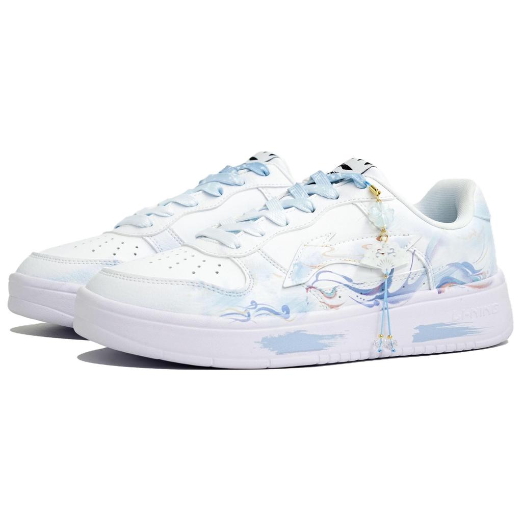 Li Ning Floating Boat Kaleidoscope, Mist White Moon, Shopping Bag Abrasion Resistant Low top Skateboard Shoes Unisex AGCS419-1(Team113-S-BOX)