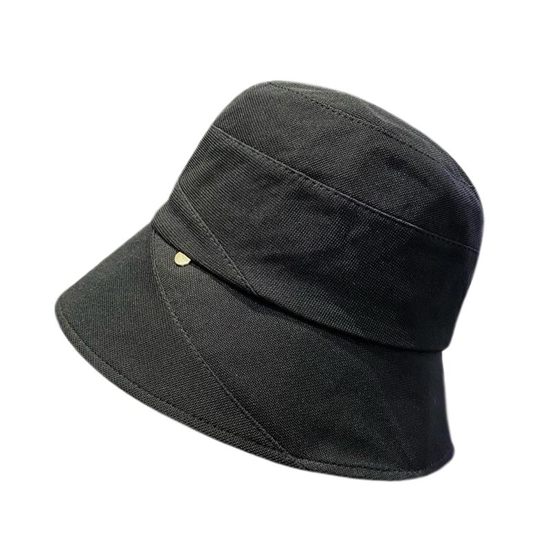 Bucket hat women's new spring and autumn temperament casual versatile sunscreen sun hat outdoor plain face cover basin hat