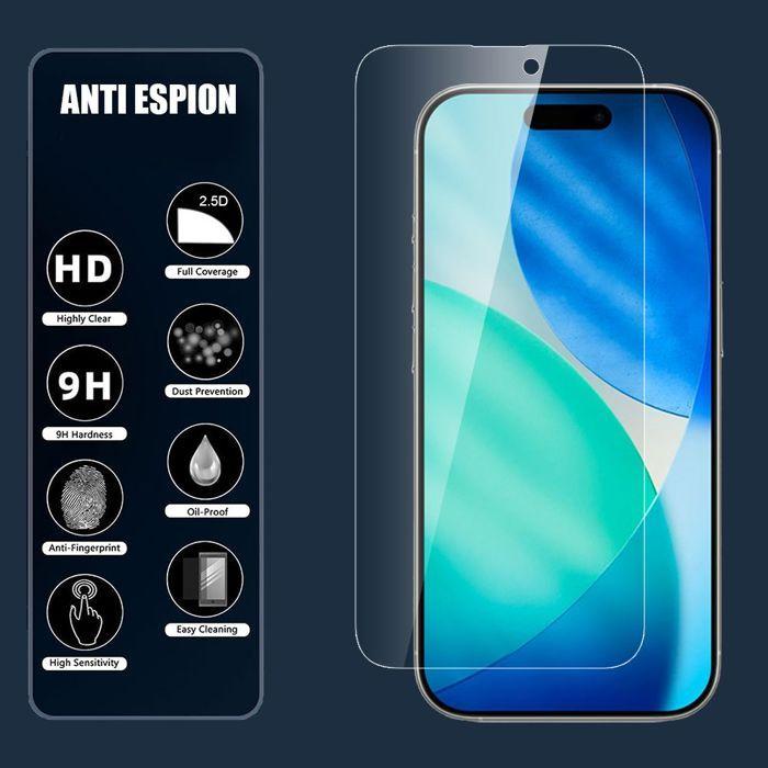 Film de protection en verre trempé - BOOLING - iPhone 17 - Anti-espion - Installation facile - 4 pièces