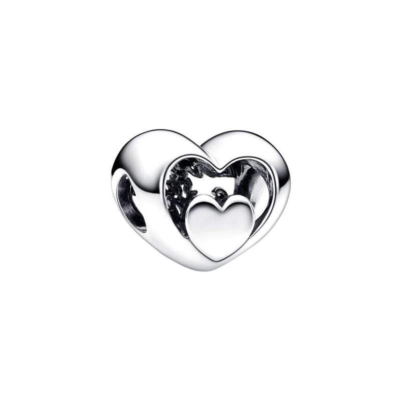 Sparking Butterfly Heart Clip Charm Beads Dangle Silver Bracelet Necklace For Diy Jewelry Women Gift