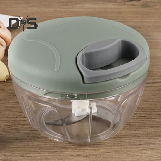 500/900ml Mini Garlic Chopper Clear Useful Spices Meat Garlic Chopper