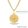 Compass Coin Compass hängsmycke Halsband i rostfritt stål Punk mäns icke-blekande hiphop-halsband
