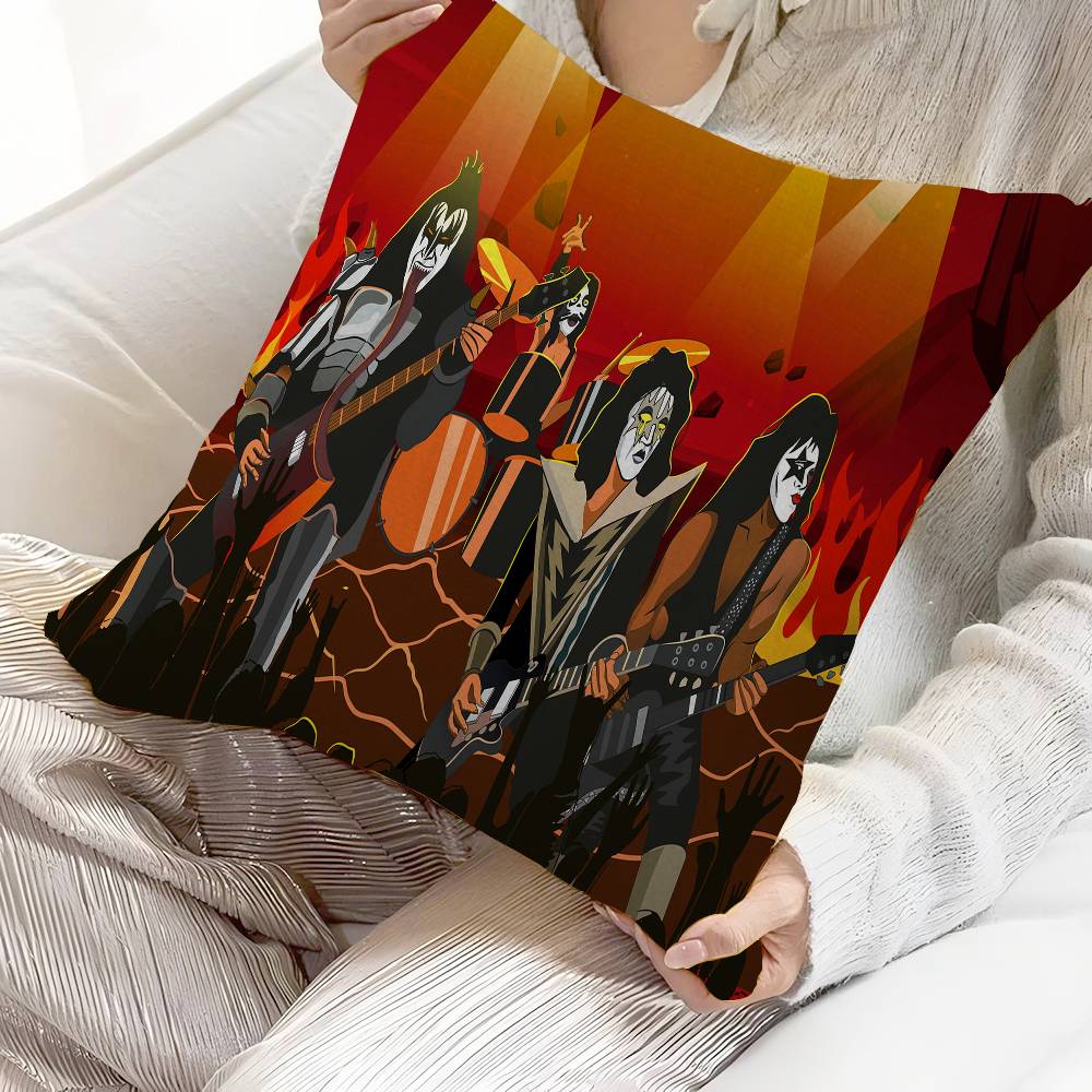 Kiss Band Decorative Room Aesthetics Pillow Case Home Decor Bedroom Sofa Bed Couch Pillow Cover 45x45