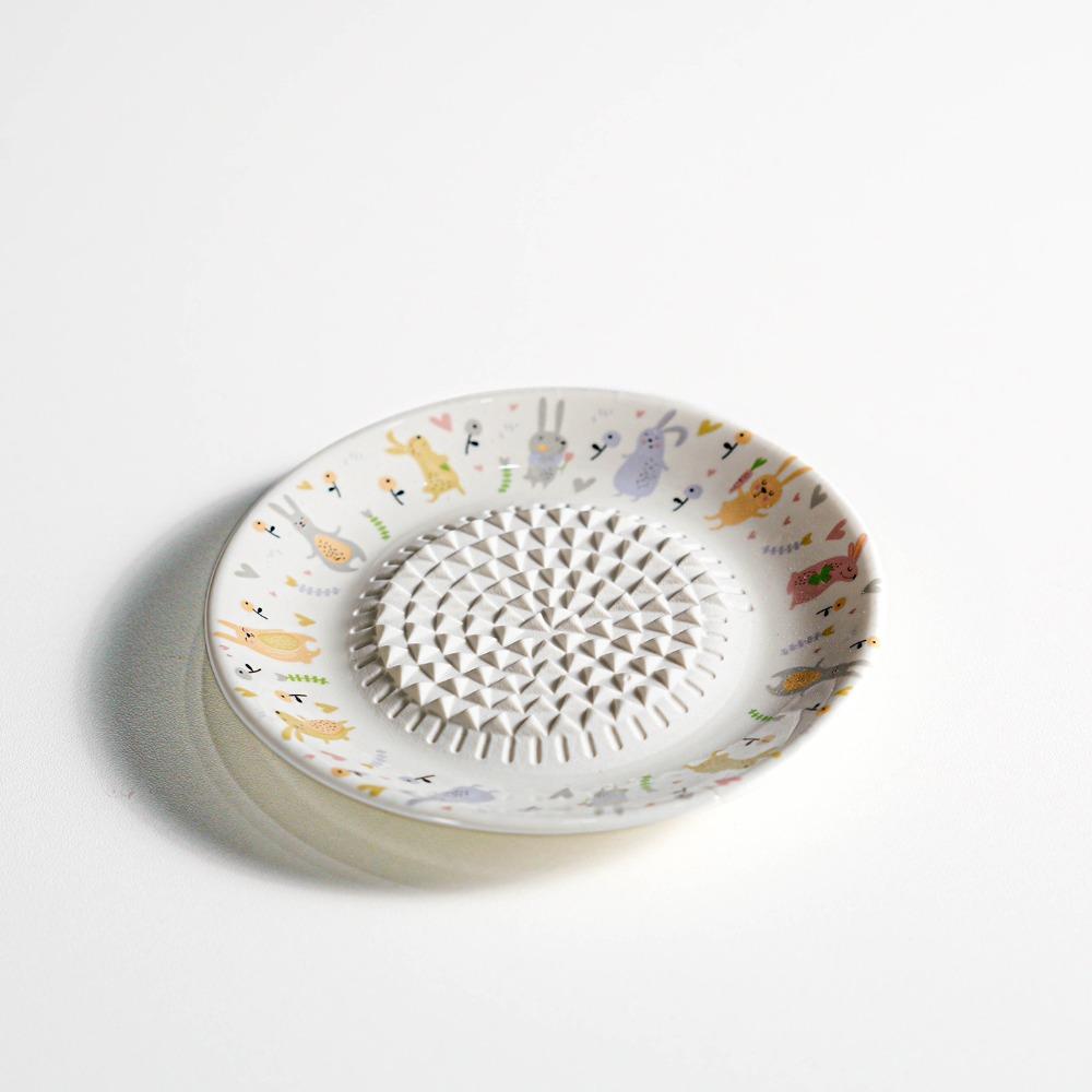 Grattugia Manuale in Ceramica per Zenzero Grattugia Antiscivolo per Frutta Ciotola Schiaccia Zenzero Preparazione Pasti