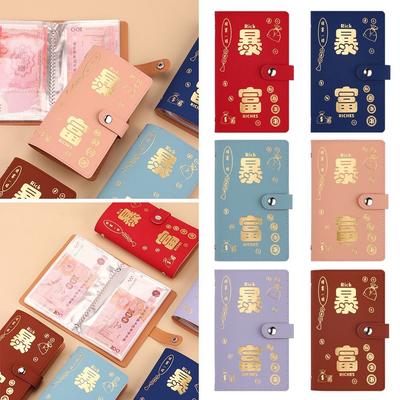 Funny 100 Envelopes Money Saving Challenge Large Capacity PU Get Rich Overnight Mini Binder Savings Challenge Budget Binder