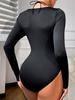 European and American Mesh See-through Sexy Hollow-out Open Back Bodysuit Shapewear Slim Fit