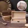 Retro Wooden Jewelry Storage Box Vintage Wooden Box With Lock Rectangular Desktop Organizer For Necklace Bracelet Ring Ornaments